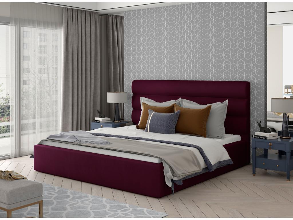 Lit design velours prune avec coffre de rangement Chezlova - 4 tailles-180x200 SULE97241