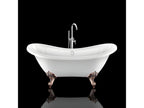 Baignoire ancienne rétro sur pieds Artigeo Blanche 175 cm Pieds d'Aigle Cuivre rouge vieilli MAAM28135