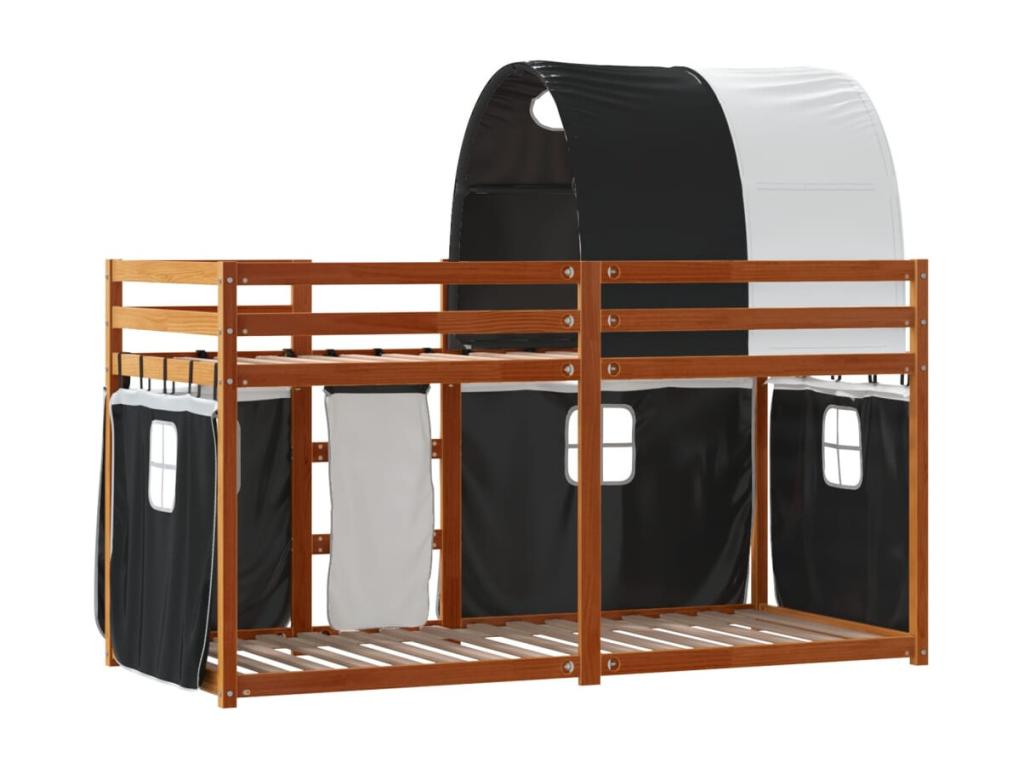 Lit superposé sans matelas 90x200 cm bois de pin massif SWZJ98169