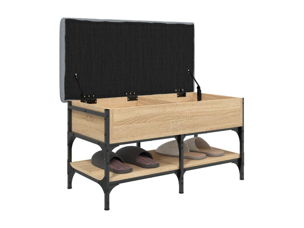 Banc à chaussures chêne Artigeo 82x42x45 cm bois d'ingénierie QYIA14490