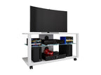 Artigeo Bois Meuble TV Artigeo meuble TV meuble TV meuble console Meuble TV table TV Phono Verre Folas L Blanc TLBO53823