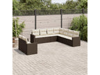 Salon de jardin avec coussins 9 pcs marron résine tressée DGSG84848