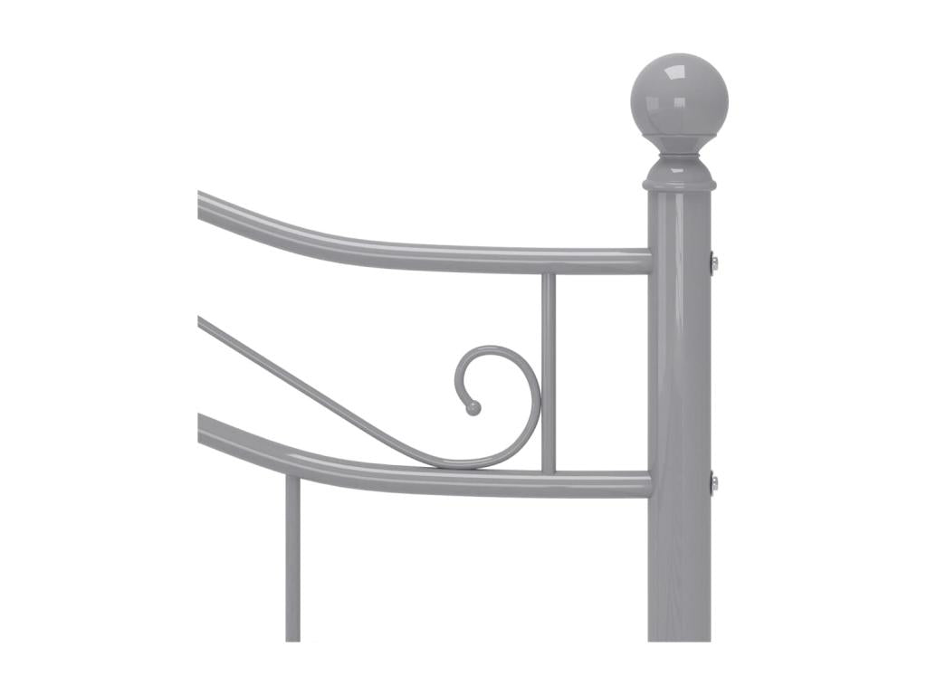 Cadre de lit sans matelas gris métal 120x200 cm FXBL94475