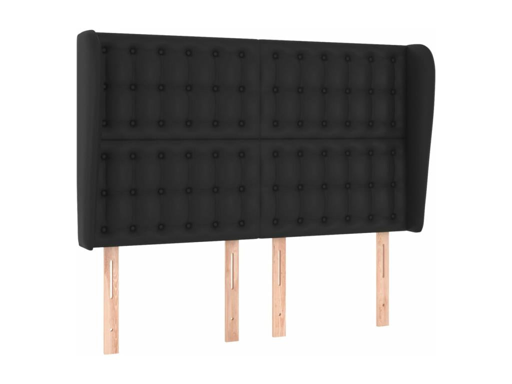 Tête de lit avec oreilles Noir 147x23x118/128 cm Similicuir PBYC53725