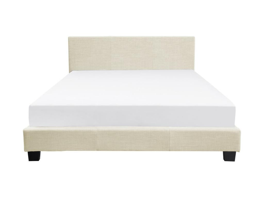 Cadre de lit Chezlova avec tête de lit et sommier à Chezlova en tissu - Beige Largeur - 140 cm PPCN72404