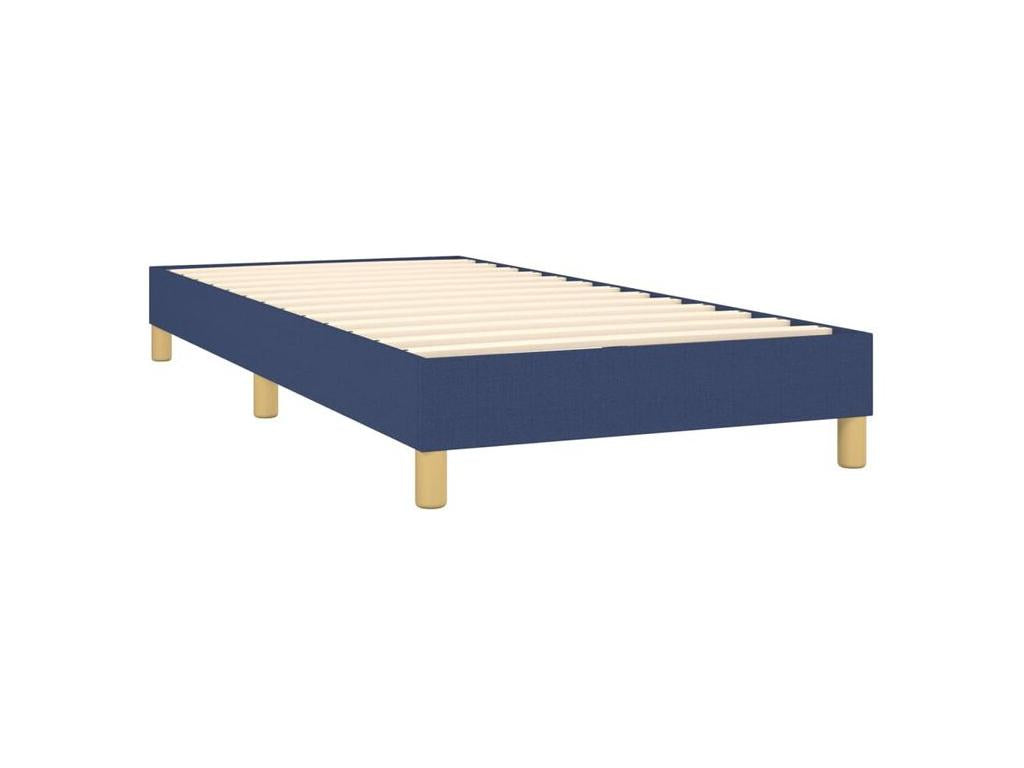Sommier à Chezlova de lit avec matelas et LED Bleu 90x200 Tissu QQXS30344
