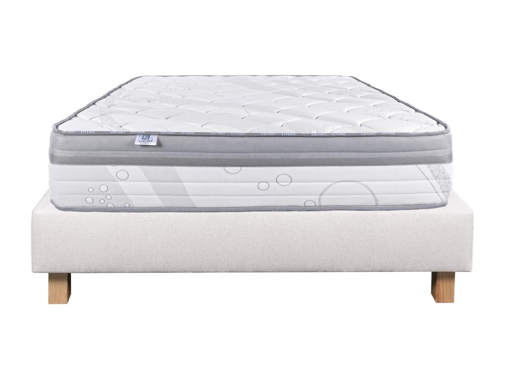 Ensemble Matelas 90x190 cm Chezlova 26 cm sommier beige LMLW12442