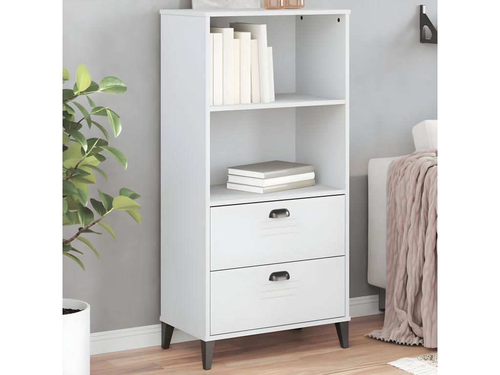 Bibliothèque Chezlova blanc 60x35x123 cm bois massif de pin ZUFL67595