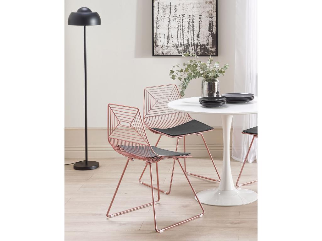 Lot de 2 chaises de salle à manger BEATTY Métal Rose doré NZJW83546