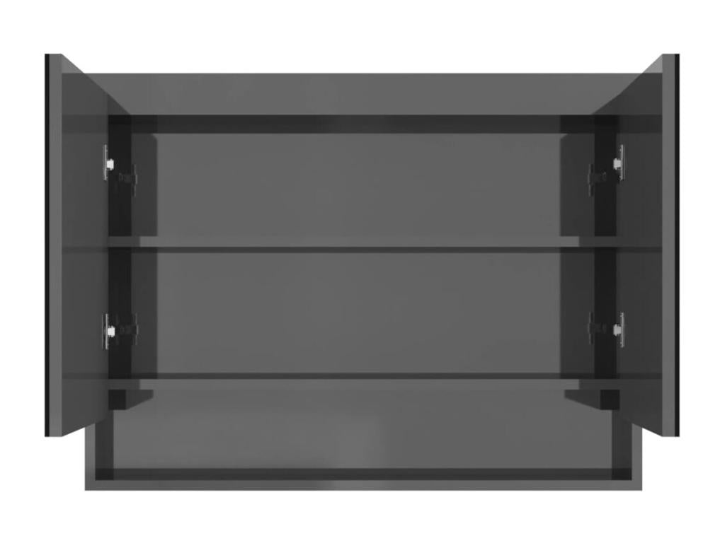 Armoire à miroir de salle de bain 80x15x60 cm MDF Gris brillant DTHX25799