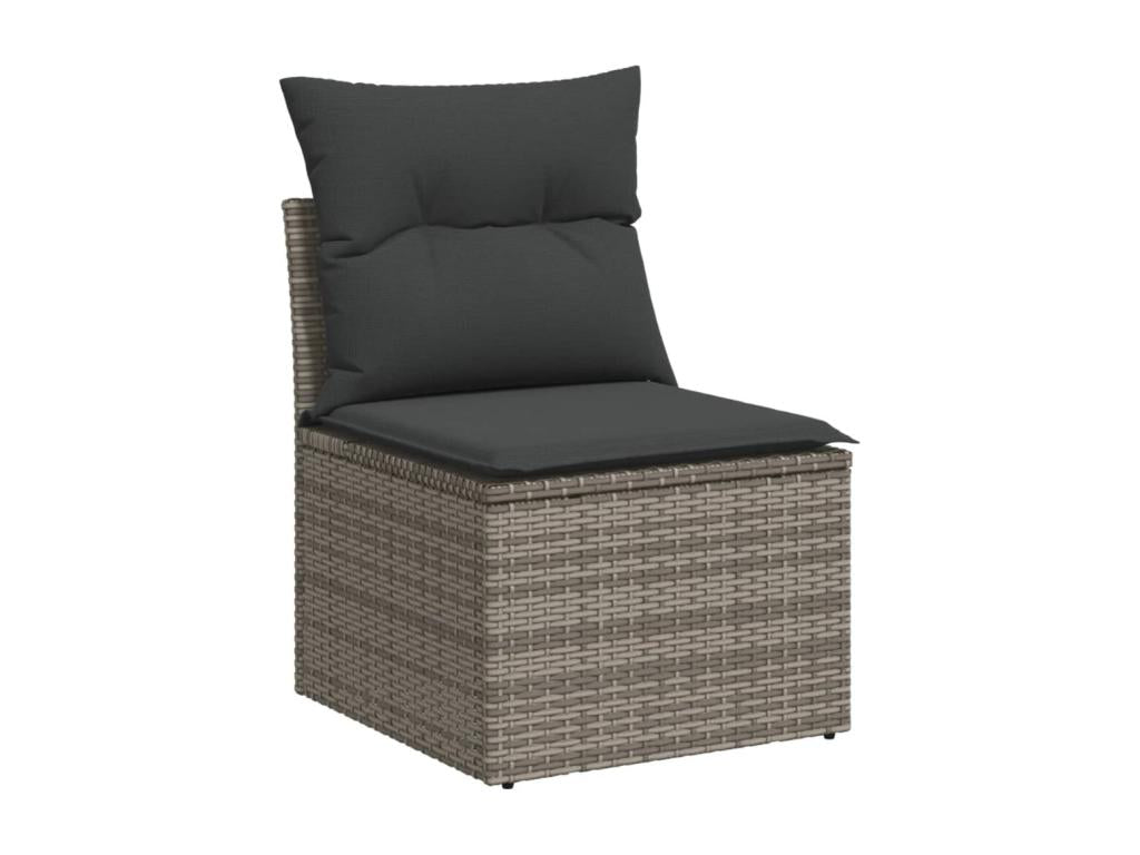 Salon de jardin 8 pièces avec coussins gris résine tressée XOHO60085