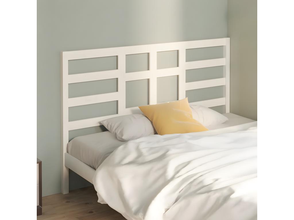 Tête de lit Blanc 126x4x104 cm Bois massif de pin FFGB85662