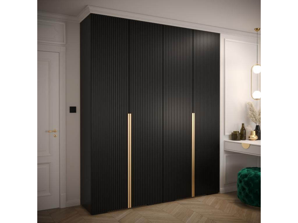 Armoire à portes battantes Chezlova Ryfel 9 236.7/200/47 4 portes Noir JIHU89031
