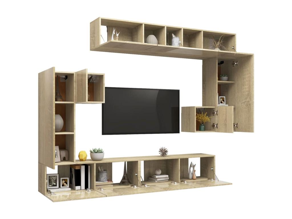 Ensemble de meubles armoire bois marron 100x30x30 cm 02 0025314 MJEV78002