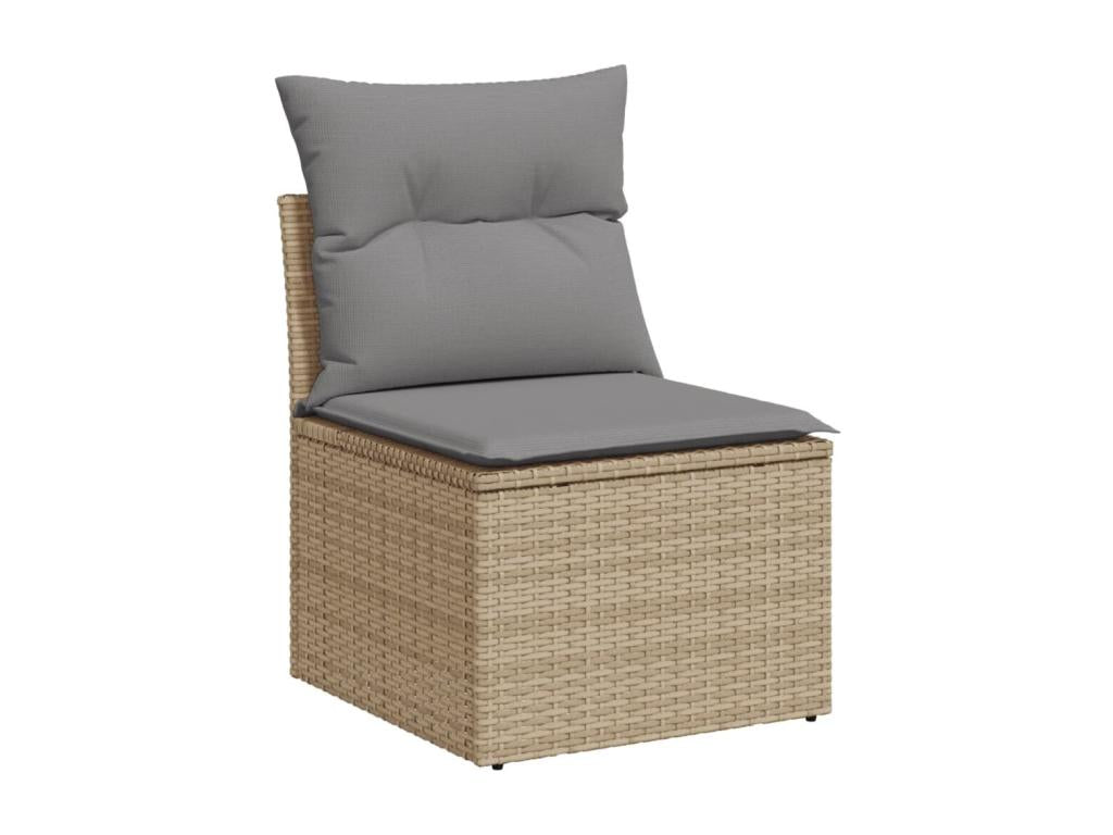 Salon de jardin avec coussins 6 pièces beige résine tressée WRPL60342
