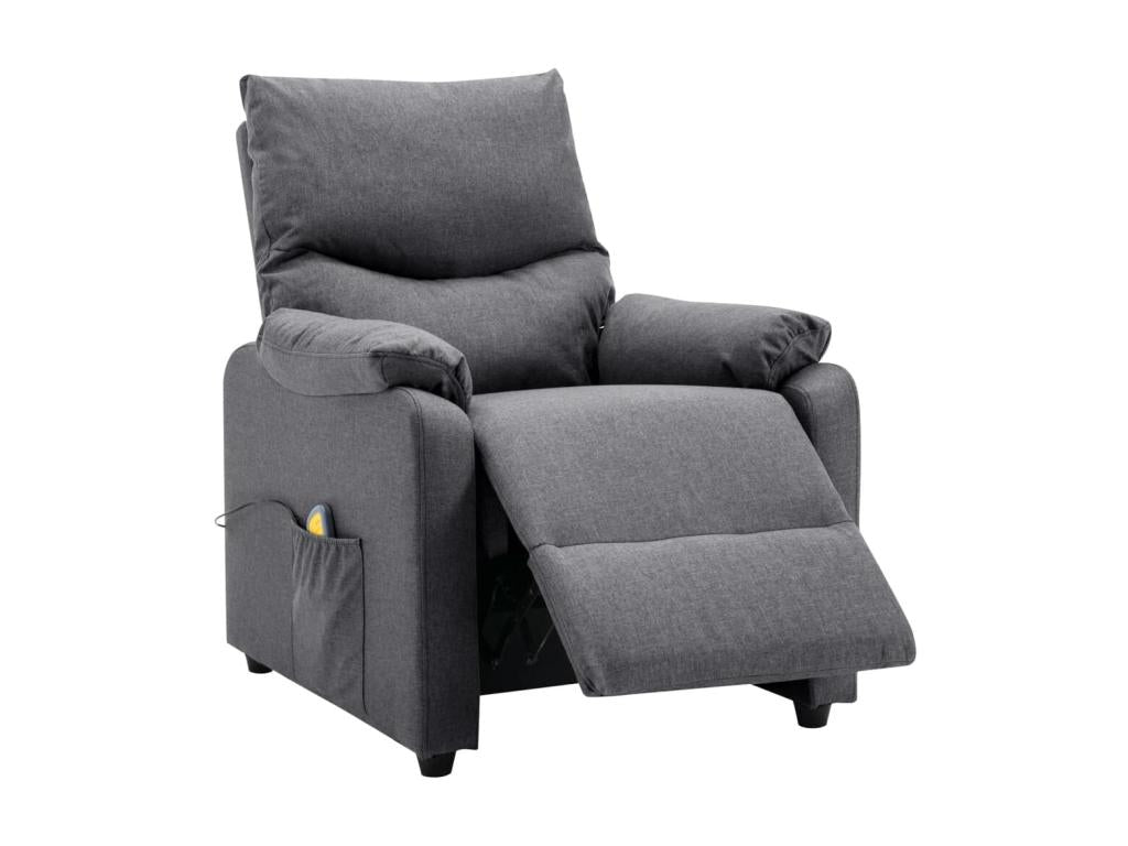 Fauteuil de massage inclinable électrique Gris foncé Tissu 11 NBDR32037