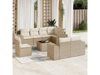 Salon de jardin avec coussins 9 pcs beige résine tressée NKKY86270