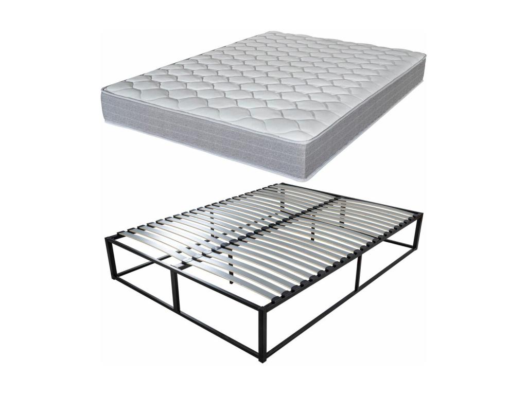 Sommier démontable surélevé KIT27 Matelas Artigeo - 40 Artigeo bois - Gain de place TYHN62406