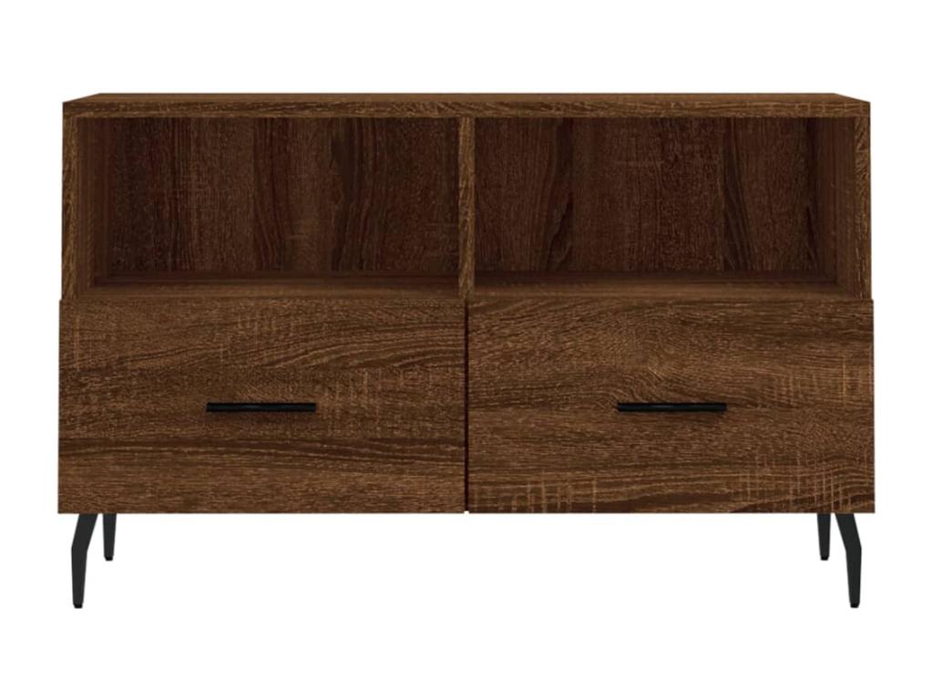 Meuble TV Chêne marron 80x36x50 cm Bois d'ingénierie YLWS87528
