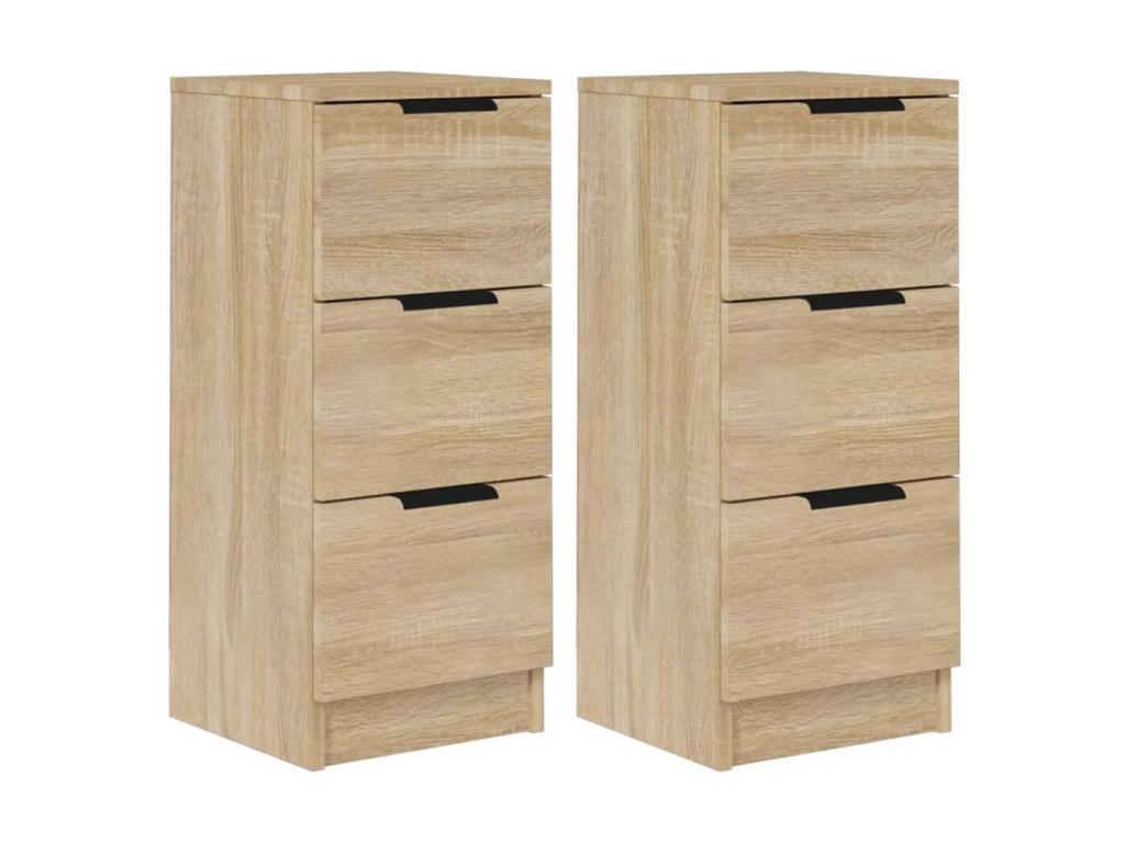 Buffets 2 pcs Chêne Chezlova 30x30x70 Bois d'ingénierie GQKC21241