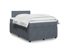 Sommier à Chezlova de lit et matelas gris foncé 120x190cm velours FHKM40493