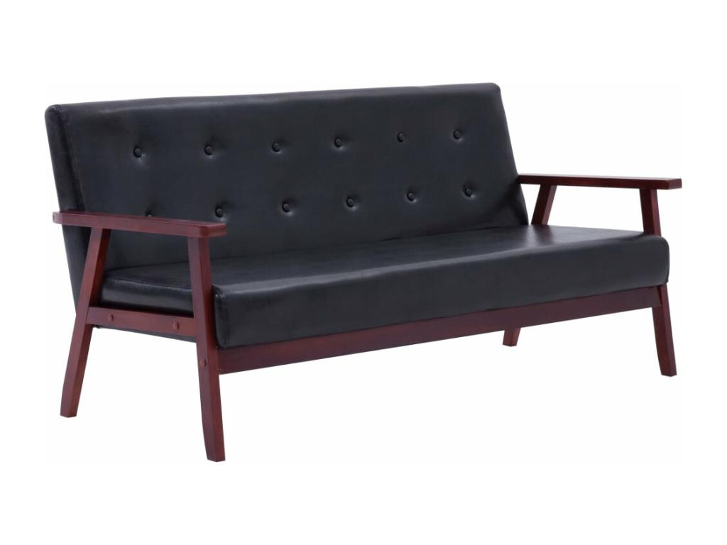 Ensemble de canapés 3 pcs noir similicuir WQAL86833