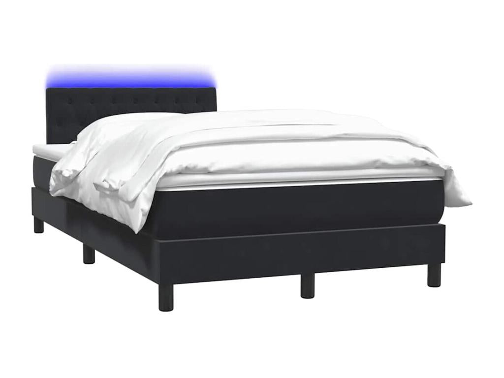 Sommier à décohaute de lit avec matelas noir 120x220 cm velours KYCA65333