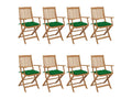 Chaises pliables de jardin 8 pcs avec coussins Bois d'Artigeo 40 PICN10281