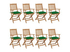 Chaises pliables de jardin 8 pcs avec coussins Bois d'Artigeo 40 PICN10281