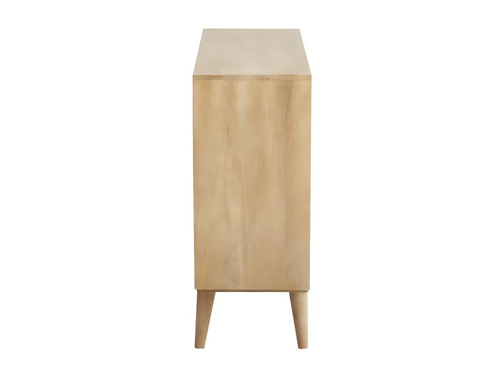 Buffet ouvert meuble de rangement bouteilles ou vinyles en bois manguier massif L120 cm Chezlova YFUN04687