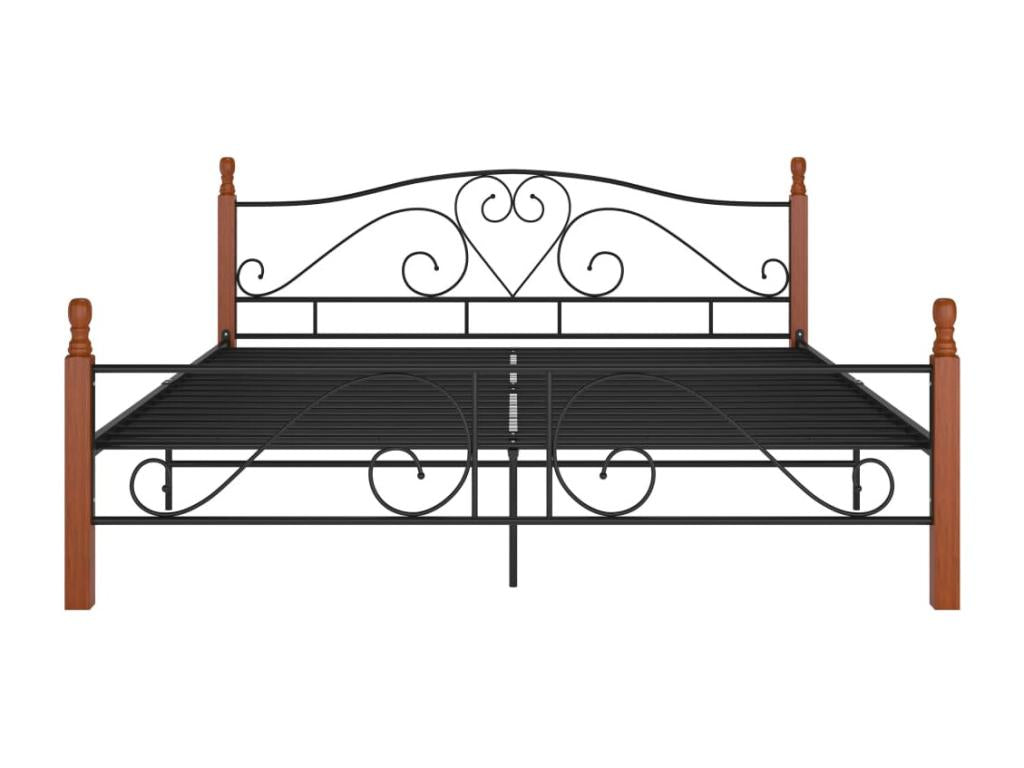 Cadre de lit Noir Métal 200x200 cm OPMA14466