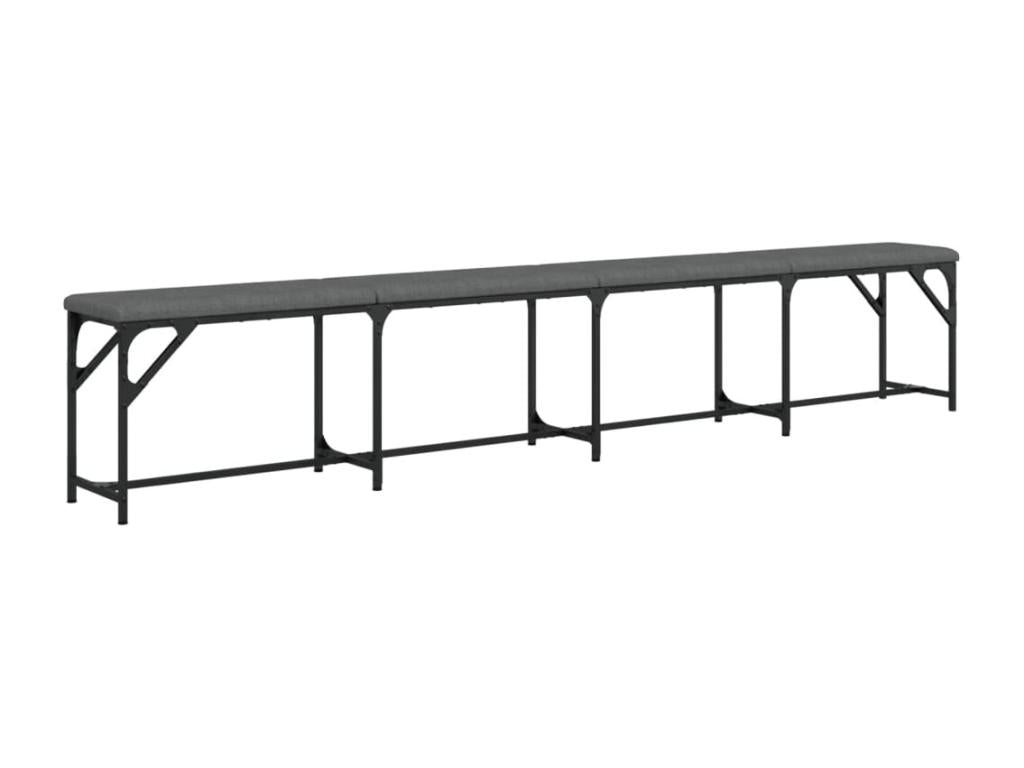 Banc à manger gris foncé 248x32x45 acier et tissu LQLS73822