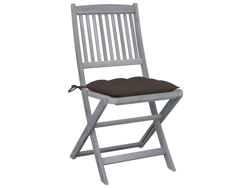 Chaises pliables d'extérieur lot de 2 et coussins Bois d'Artigeo HXRW42129
