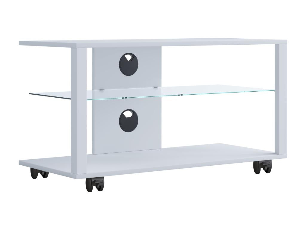 Artigeo Bois Meuble TV Artigeo meuble TV meuble TV meuble console Meuble TV table TV Phono Verre Folas L Blanc TLBO53823