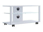 Artigeo Bois Meuble TV Artigeo meuble TV meuble TV meuble console Meuble TV table TV Phono Verre Folas L Blanc TLBO53823