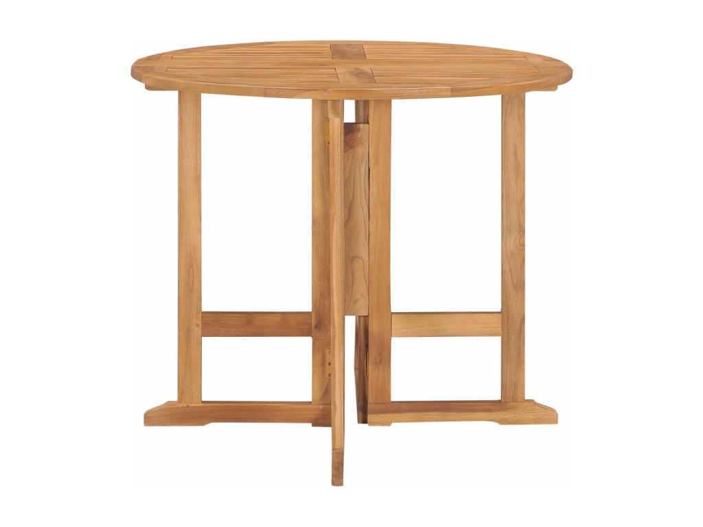 Mobilier à dîner d'extérieur pliable 5 pièces Bois solide de teck LQLW89531