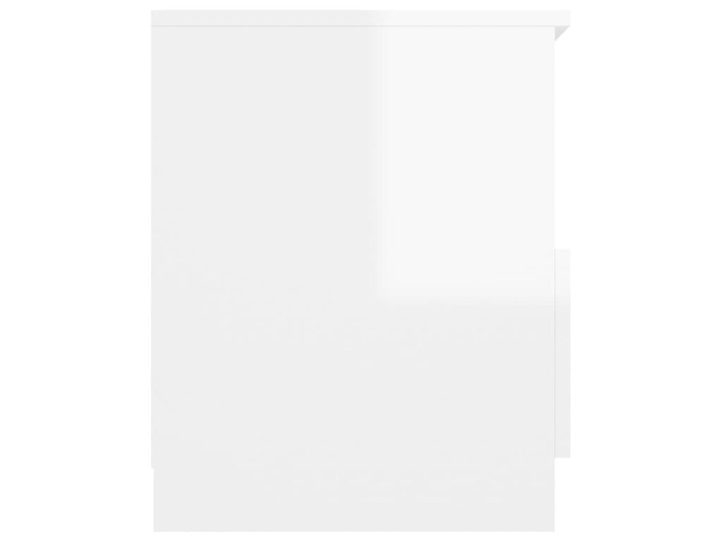 Table de chevet Blanc brillant 40x40x50 2 CSZQ08380