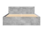 Cadre de lit et tête de lit sans matelas gris béton 140x200 cm IVYF01969