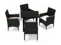Mobilier à dîner de jardin et coussins 5 pièces Résine tressée Noir YDXG36117
