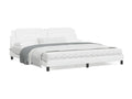Lit avec matelas blanc 200x200 similicuir RSQQ10996