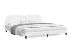 Lit avec matelas blanc 200x200 similicuir RSQQ10996