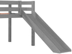 Lit mezzanine enfant avec toboggan en bois massif gris 90x200 cm - LT2040 LYEK58358
