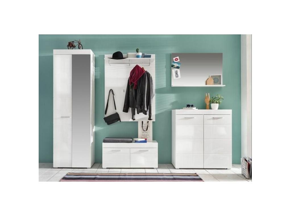 Meuble à chaussures 2 portes blanc brillant Chezlova 91cm AKRA35573