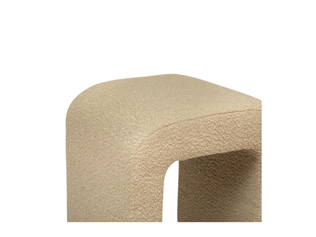 Pouf en tissu à bouclesttes Beige 41 x H 43 cm NTMN94688
