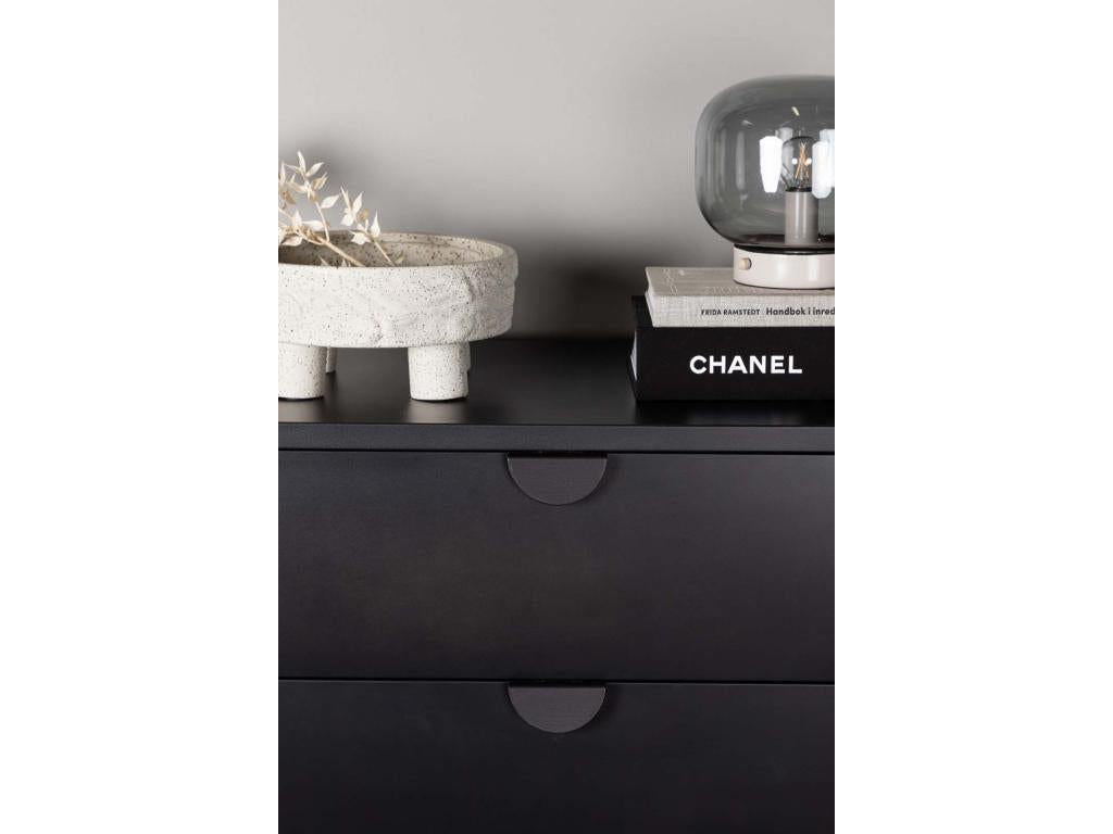 Commode Artigeo4 tiroirs noir. PNPH44505