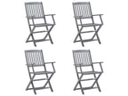 Chaises pliables d'extérieur 4 pcs avec coussins Bois d'Artigeo 3 TYQW60041