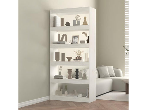 Bibliothèque/Séparateur de pièce Blanc 80x30x167.4cm Pin solide VLSA08338