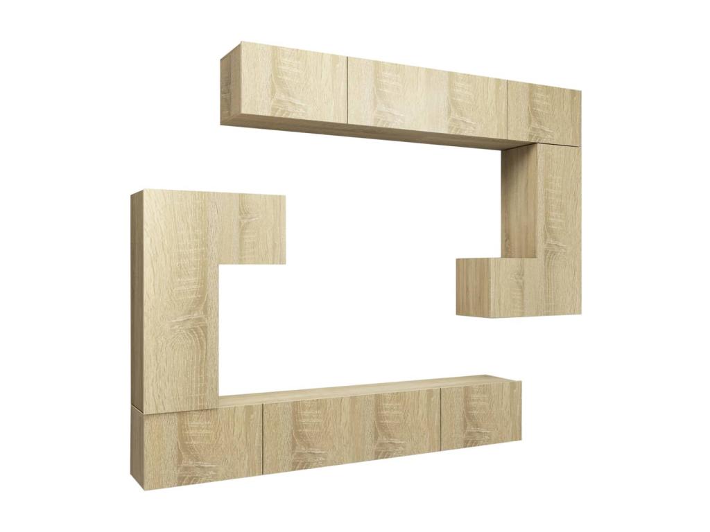 Ensemble de meubles armoire bois marron 100x30x30 cm 02 0025314 MJEV78002