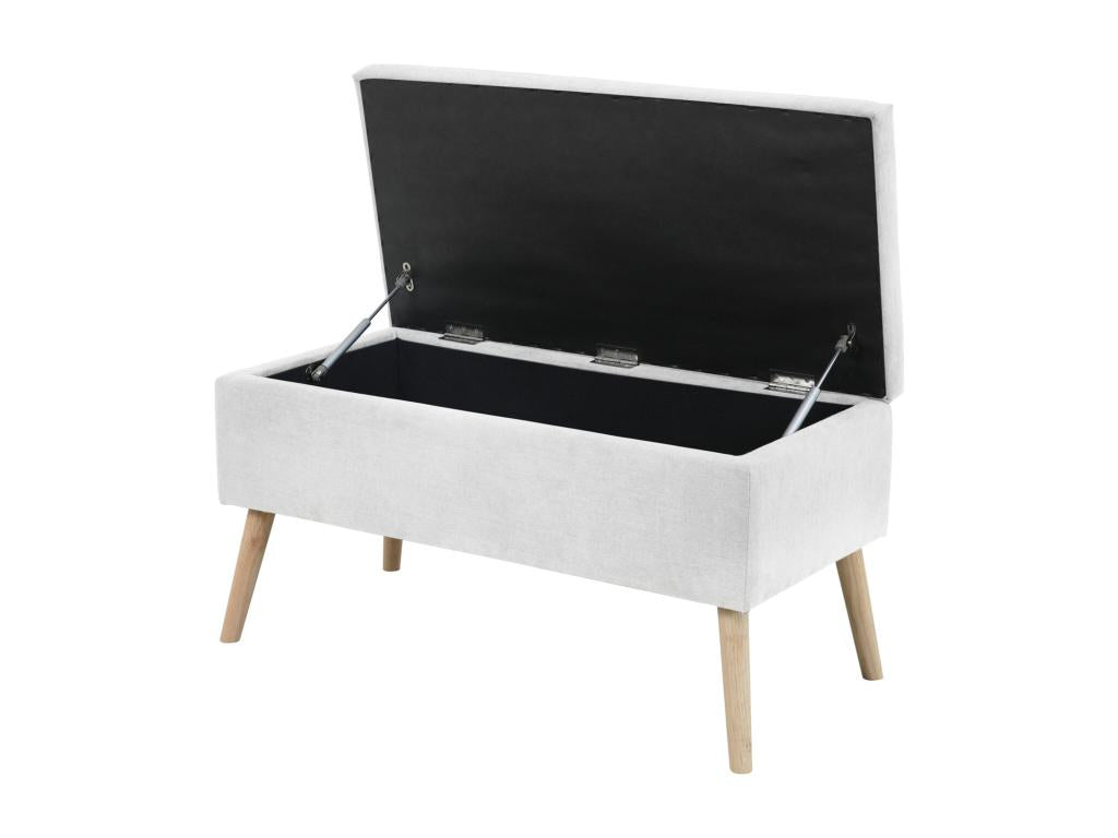 Tabouret rembourré Artigeo avec espace de rangement Siège Banc Tabouret Repose-pieds Pouf Housse en tissu Blanc VWFX00215