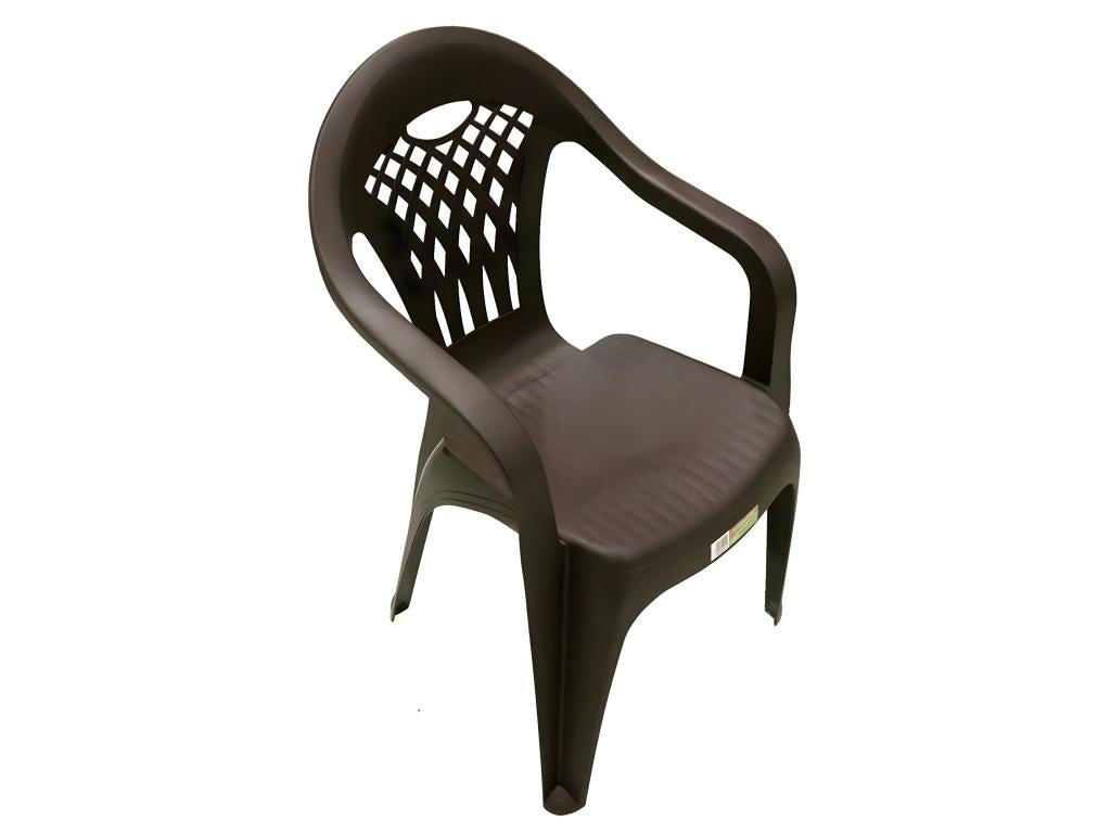 Lot de 40 chaises de jardin empilables en résine coloris Marron - Longueur 58 x Profondeur 54 x Hauteur 86 cm EXYO75154